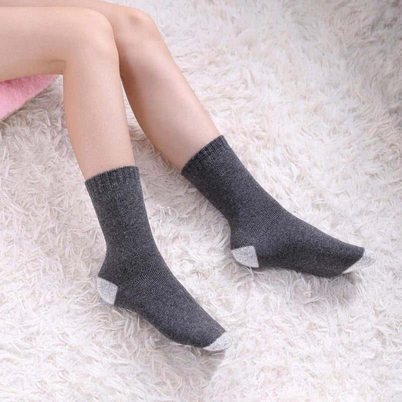 LINEMIN Wool Socks for Women Winter Warm Hiking Thick Warm Cozy Boot Crew Gift Socks 5 Pairs - Image 3
